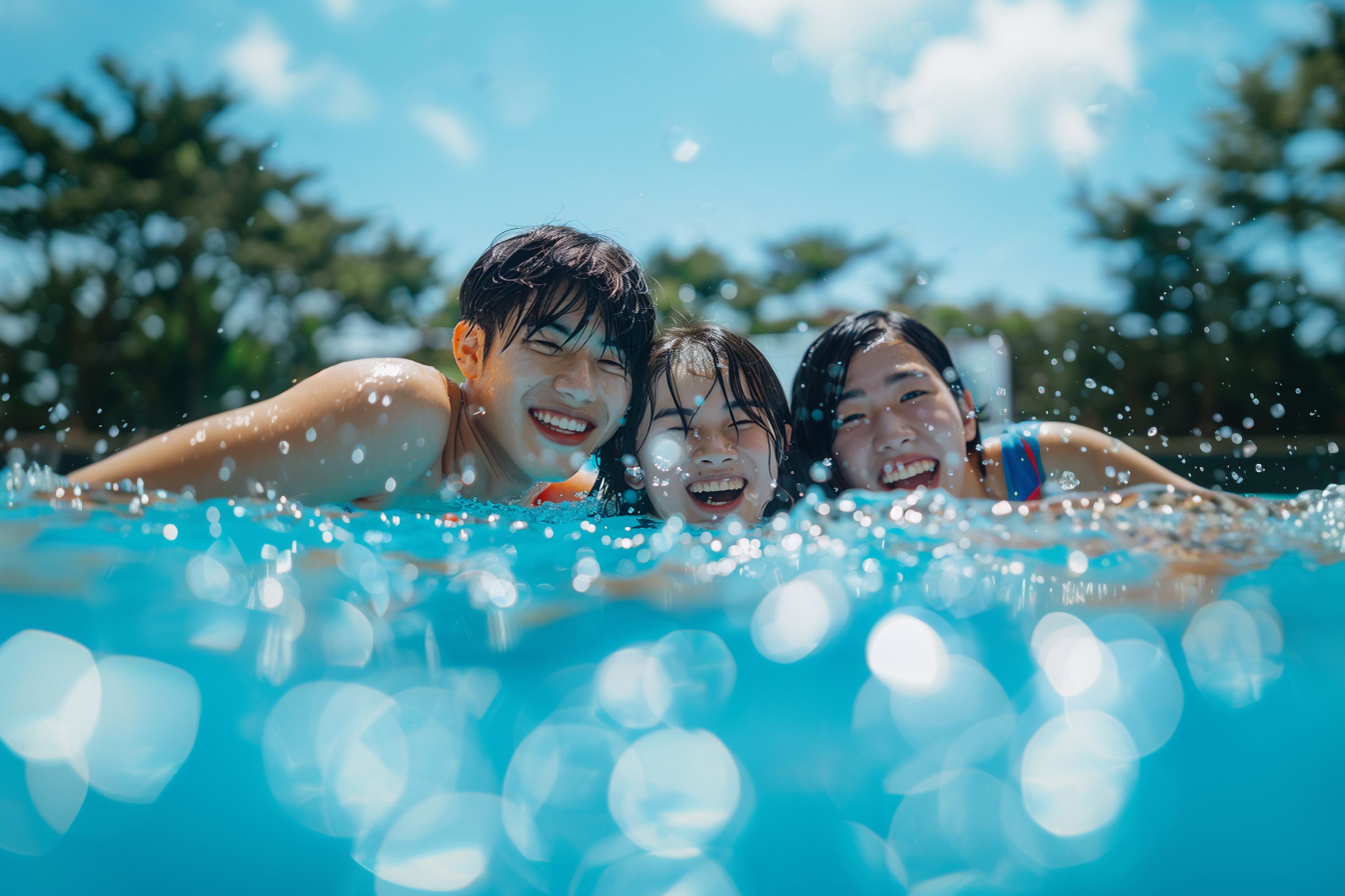 Kids Playing in Swimming Pool